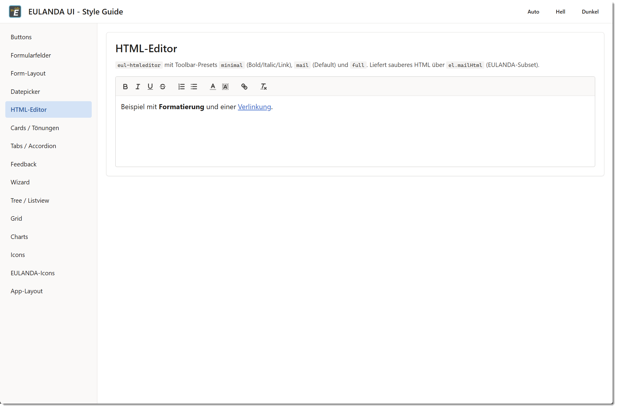 WYSIWYG-Editor mit Mail-Toolbar