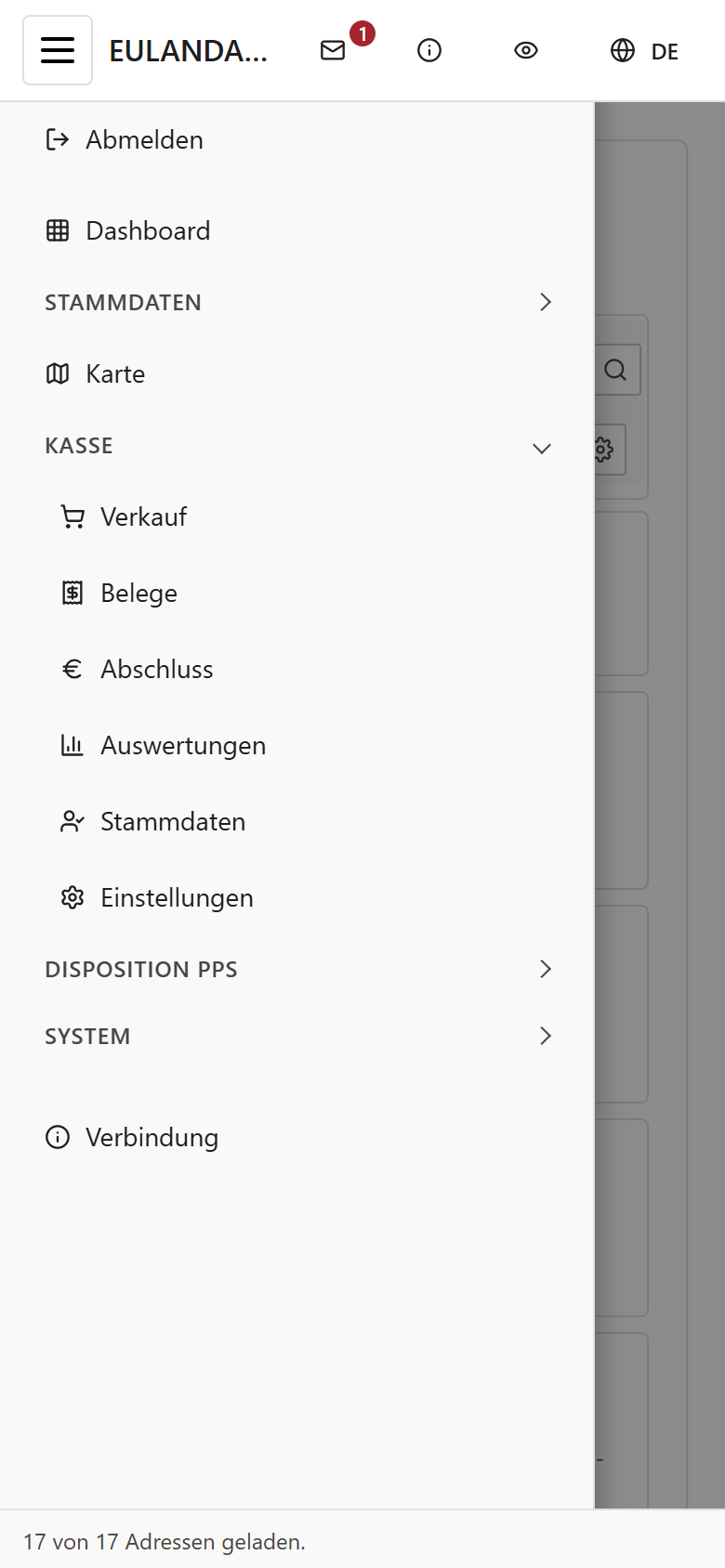 Navigation als Schublade am Handy